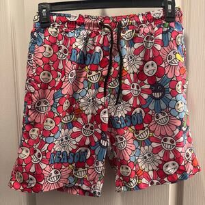 Reason All Over Smiley Face Daisy Print Board-shorts Size M